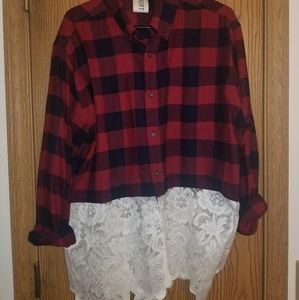 Luxury Designer Lace Trim Flannel
